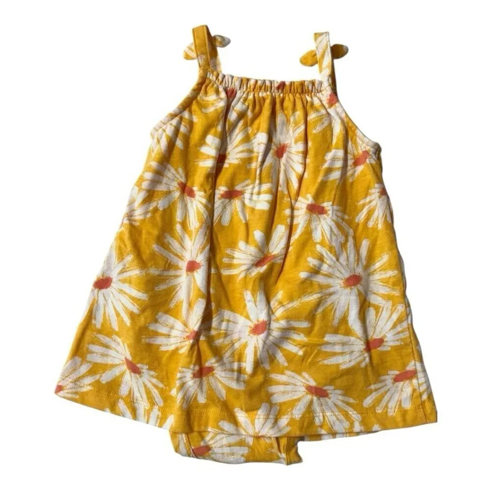 Carters Baby Girl Skirted Rompers Set of 2~Sz 18M~Yellow Floral/Pink Fade L15 02